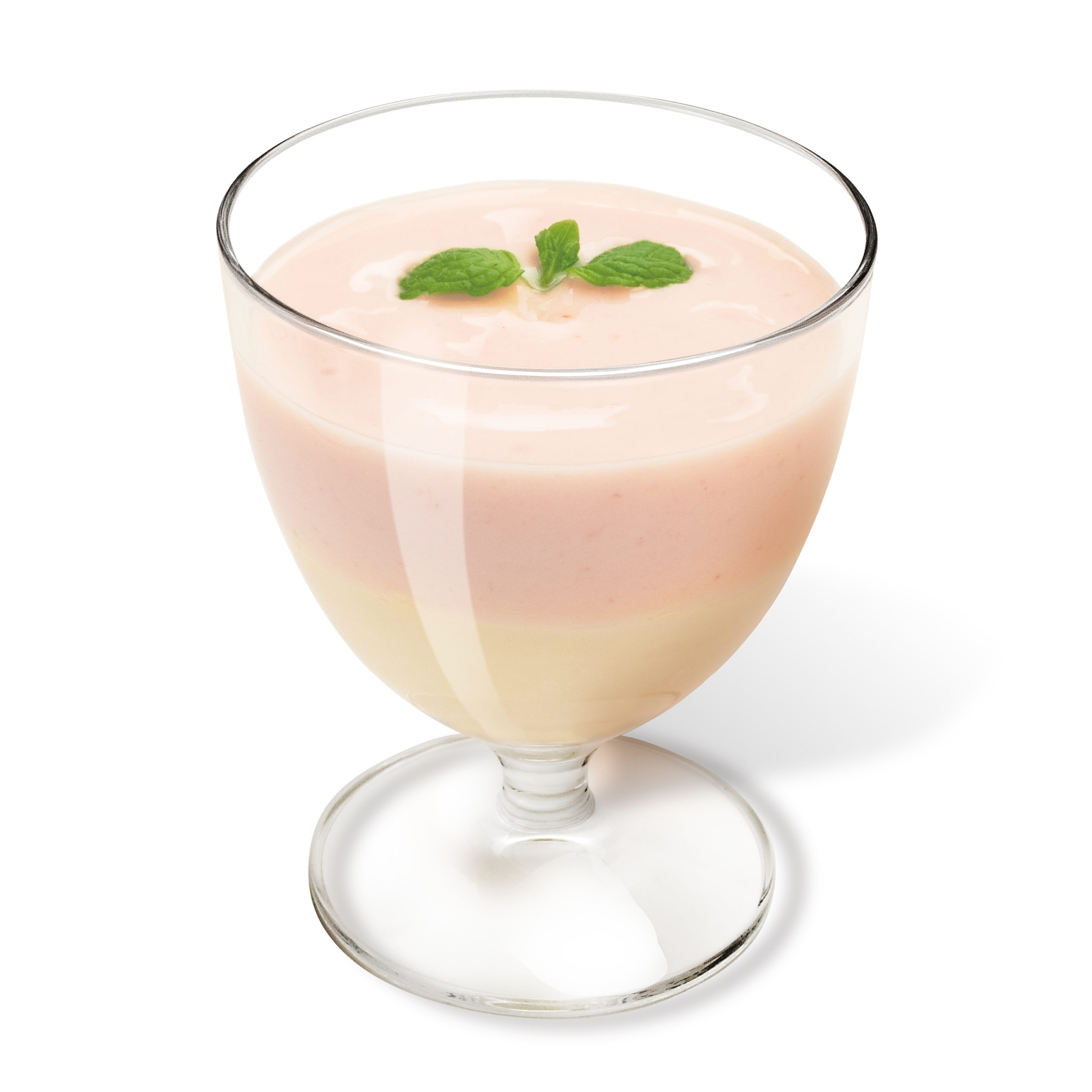 ストロベリー＆ホワイトチョコムース,二層のヨーグルトデザート